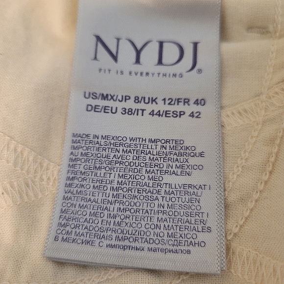 NYDJ Tummy Control 5-Pocket Lift Tuck Wide Leg High Rise Raw Hem Capri Jeans - Picture 9 of 11